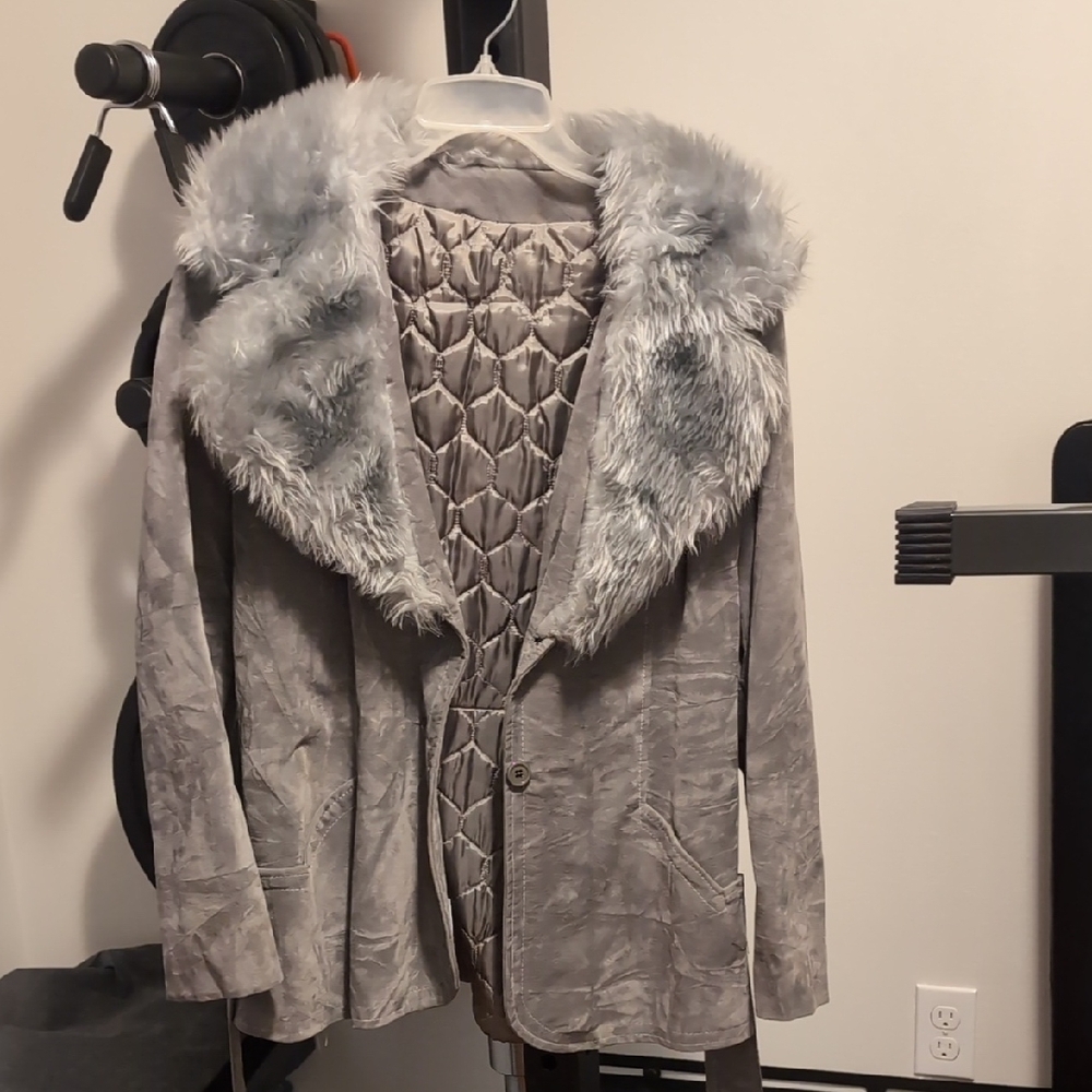 Vintage 70s Suede And Faux Fur Coat